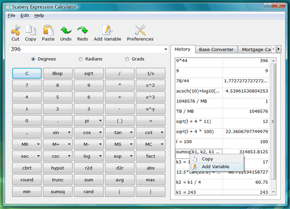 Scabery Expression Calculator 2 Screenshot