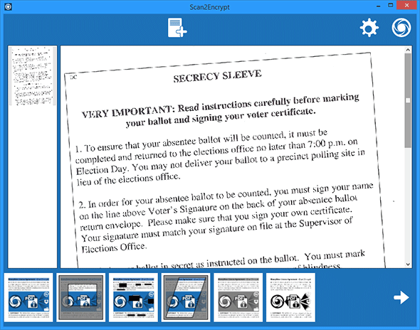 Scan2Encrypt, Business & Finance Software Screenshot