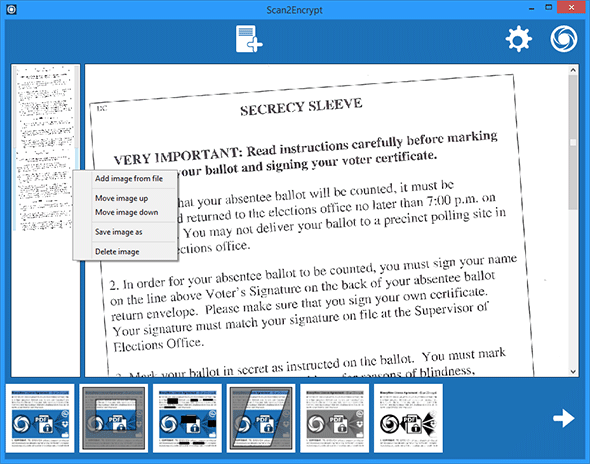 Scan2Encrypt, PDF Utilities Software Screenshot