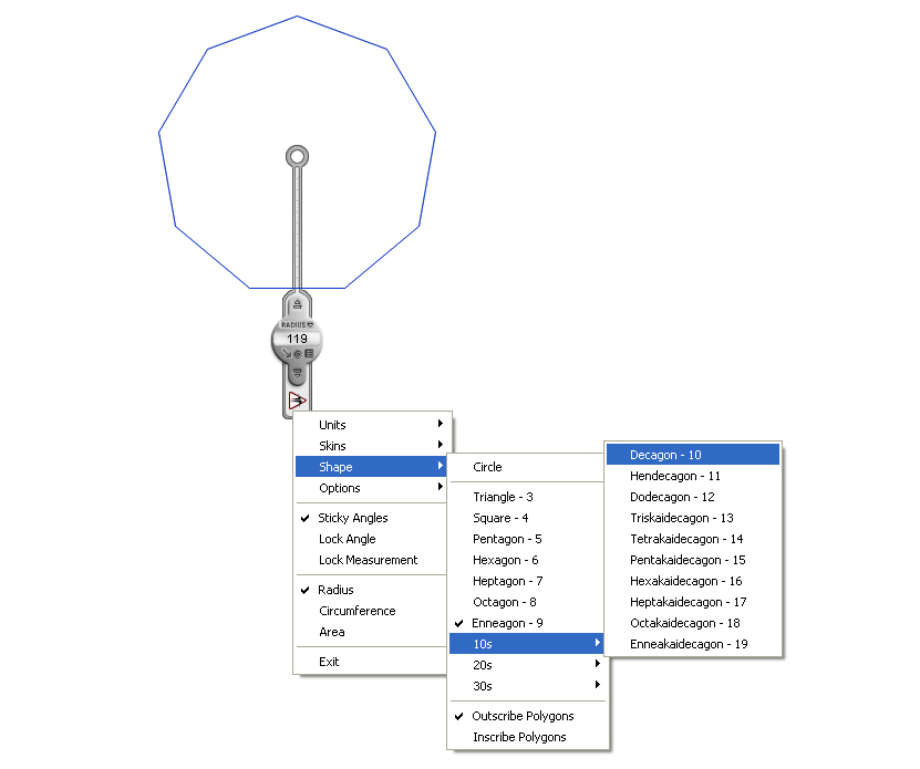 Screen Compass, Measurement Software Screenshot