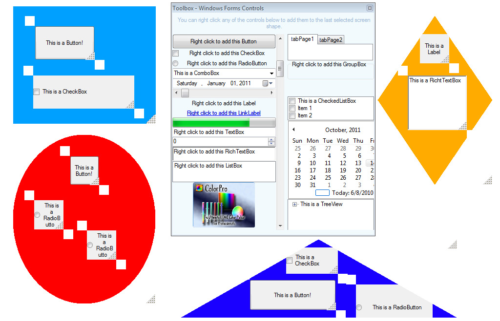Design, Photo & Graphics Software, Screen Shapes and Controls Screenshot