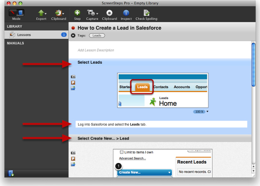 Development Software, ScreenSteps Desktop Pro Screenshot