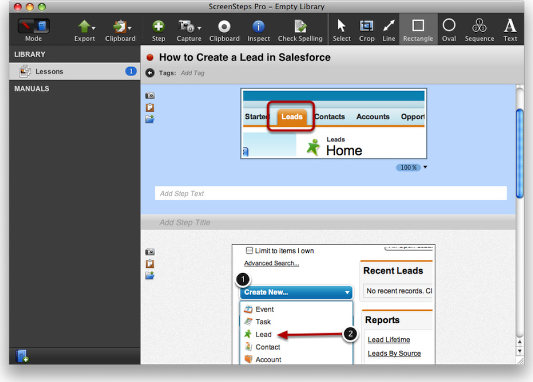 ScreenSteps Desktop Pro, Development Software Screenshot
