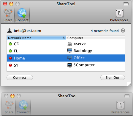 ShareTool, Network Software Screenshot