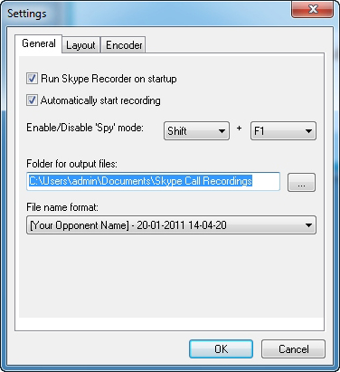 Skype Recorder, Internet Software Screenshot