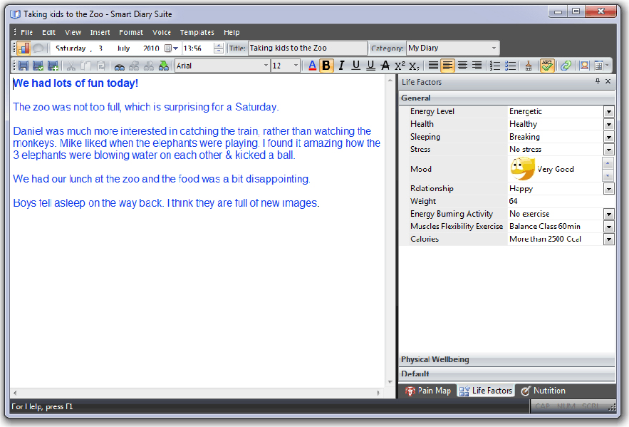 Productivity Software, Smart Diary Suite Lite Screenshot