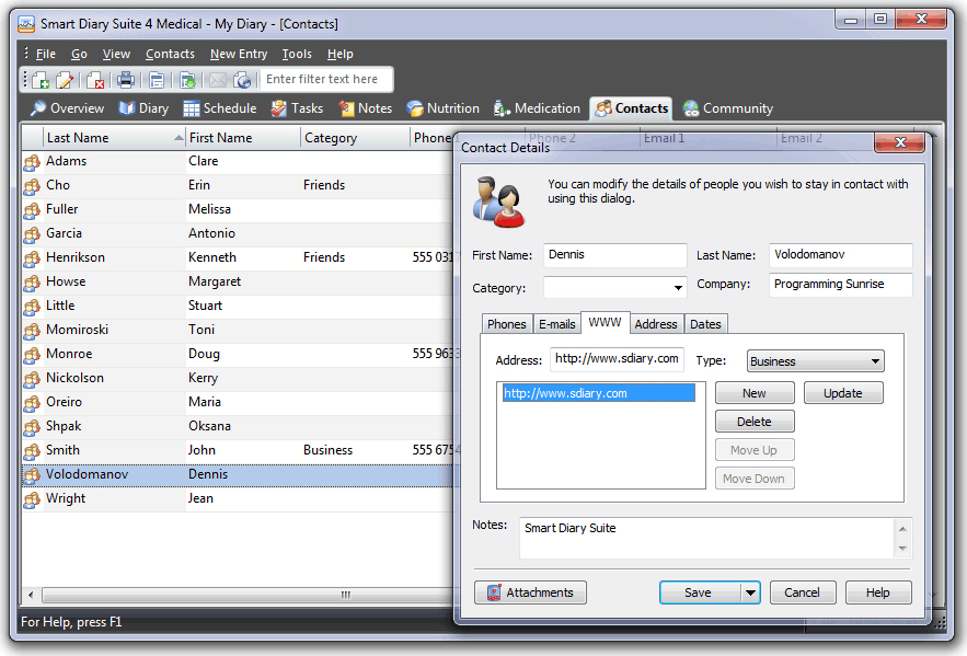 Productivity Software, PIM Software Screenshot