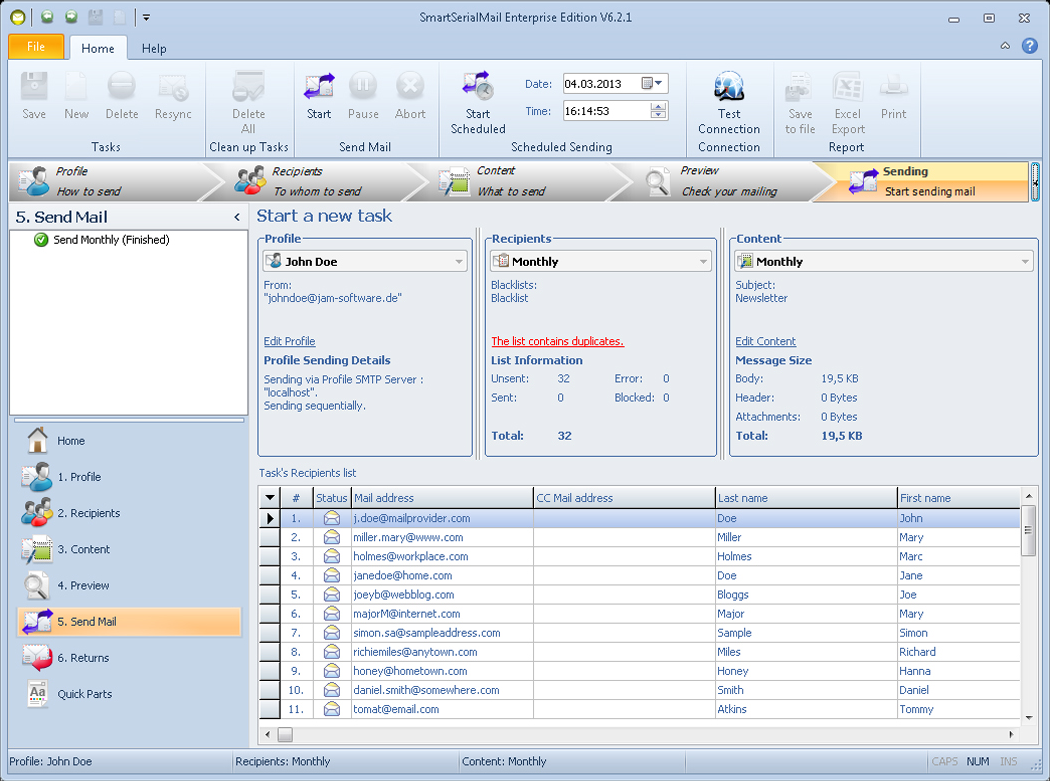 Internet Software, SmartSerialMail Screenshot