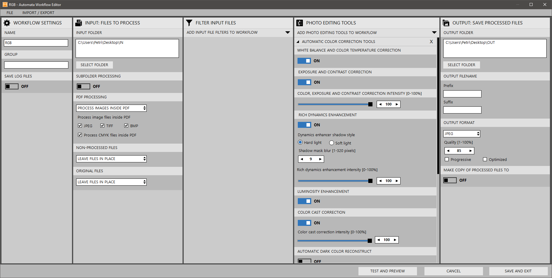SoftColor Automata PRO, Photo Editing Software Screenshot