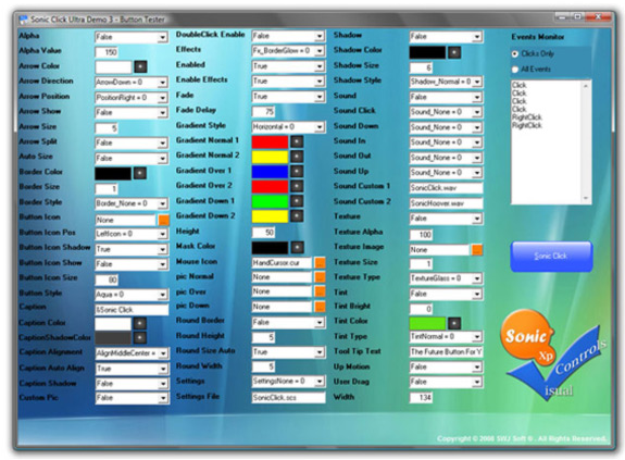 Sonic Click Ultra Button ActiveX Control Screenshot 12