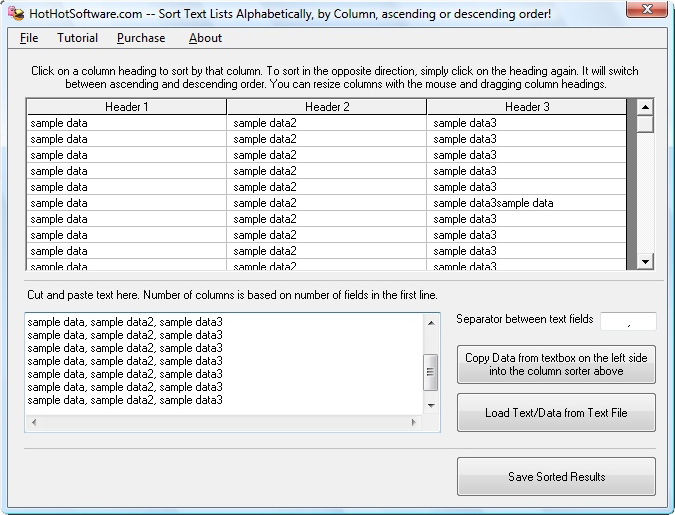 Sort Text Lists Spreadsheet Editors Software Discount for