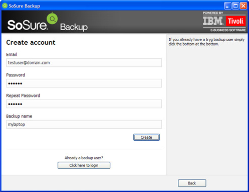 SoSure - Online Backup, Backup Cloud Software Screenshot