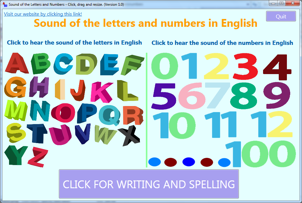 Sound of Letters and Numbers in English Screenshot