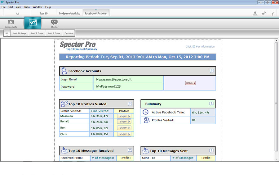 Spector Pro Computer & Internet Monitoring Software, Security Software Screenshot