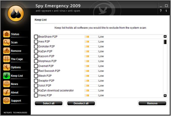 Security Software, Spy Emergency Screenshot