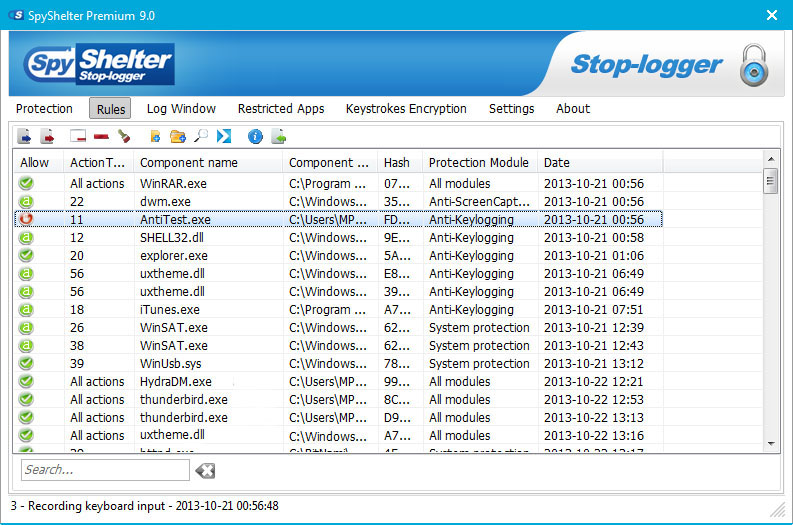 SpyShelter Premium Screenshot