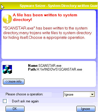 Spyware Seizer 2007, Security Software Screenshot