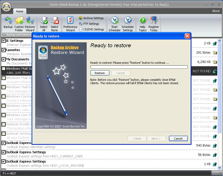 Static Windows Live Mail Backup Backup Email Software for