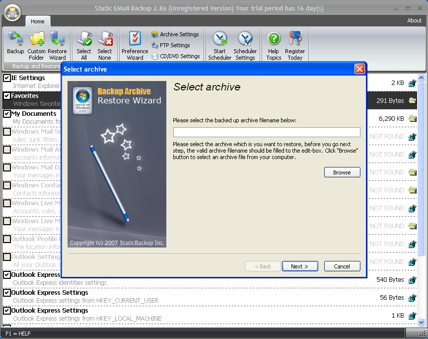 Static Windows Live Mail Backup Backup Email Software for