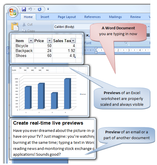 Desktop Enhancements Software, Sticky Previews Screenshot