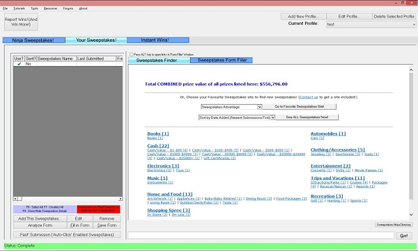SweepersChoice Bundle (1-month Premium, MILLIONAIRES, Captcha III), Lifestyle Software Screenshot