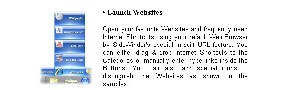 App Launcher Software, SWiJ SideWinder Screenshot