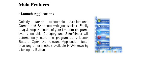 SWiJ SideWinder, Desktop Customization Software Screenshot