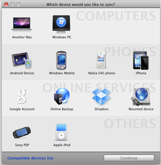 File Sync Software, SyncMate Screenshot