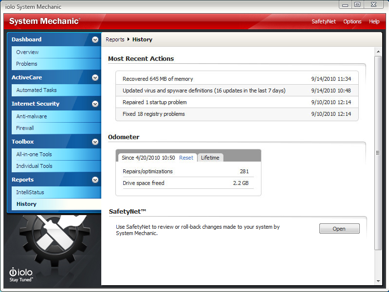 PC Optimization Software Screenshot