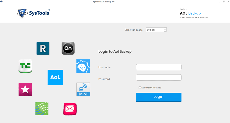 SysTools AOL Backup Tool Screenshot