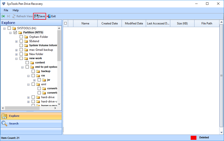 SysTools Pen Drive Recovery, Recovery Software Screenshot