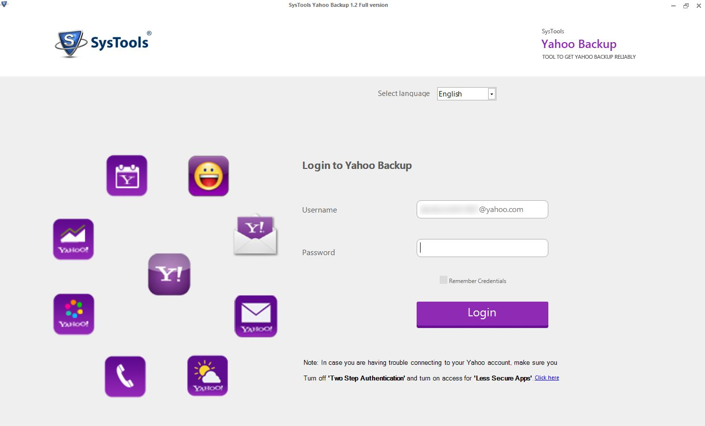 SysTools Yahoo Backup Screenshot