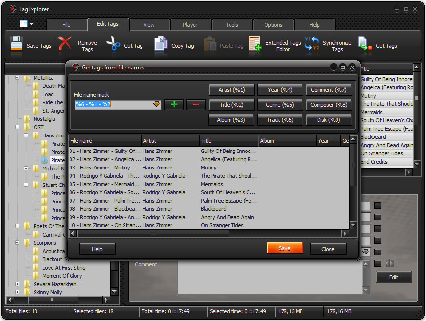 Audio Software, MP3 Tag Editing Software Screenshot