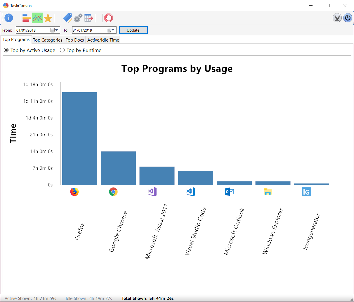 TaskCanvas, Productivity Software Screenshot