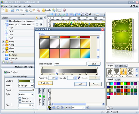 TBS Cover Editor, Design, Photo & Graphics Software Screenshot