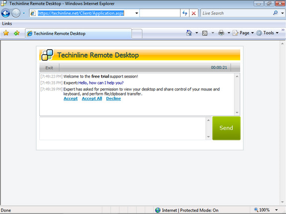 Techinline Remote Desktop, Network Connectivity Software Screenshot