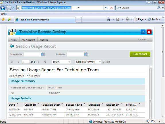 Techinline Remote Desktop, Internet Software Screenshot