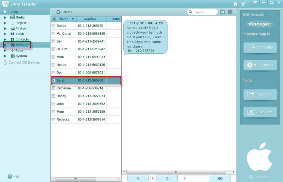 Tenorshare iAny Transfer, Software Utilities Screenshot