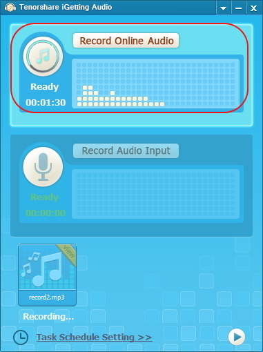 Recording Studio Software, Tenorshare iGetting Audio Screenshot