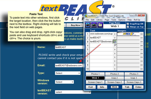Clipboard Software, textBEAST clipboard+image+capture Screenshot