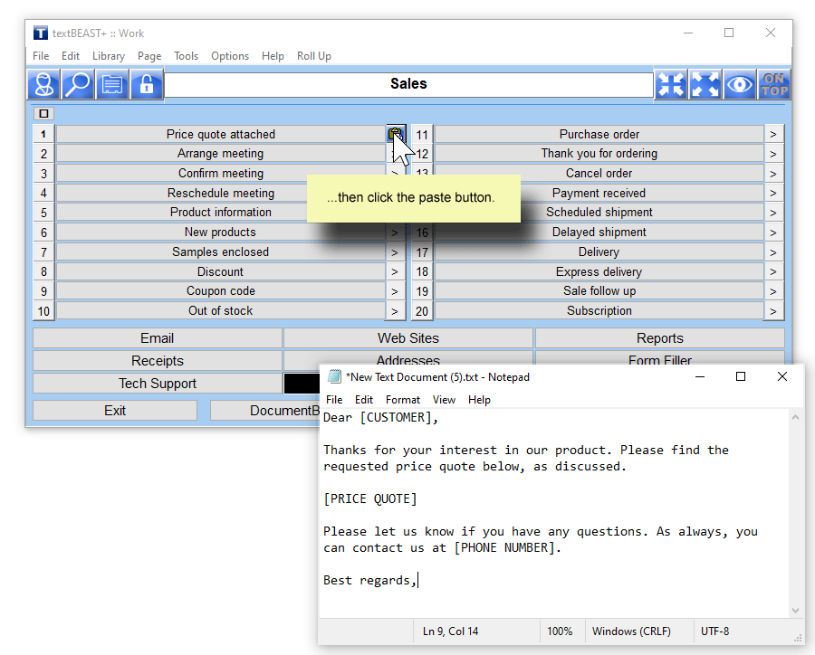 textBEAST Speedy Clipboard+, Desktop Customization Software, Clipboard Software Screenshot