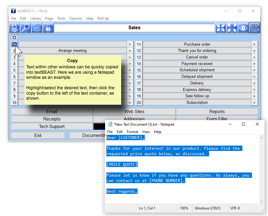 textBEAST Speedy Clipboard+, Clipboard Software Screenshot