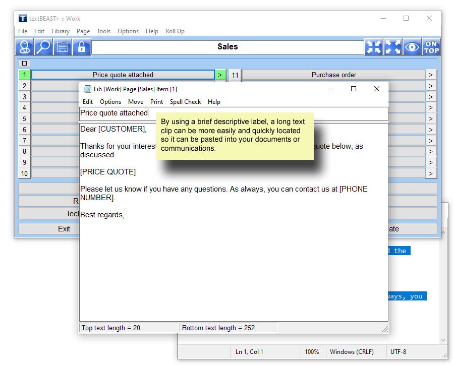 Desktop Customization Software, textBEAST Speedy Clipboard+ Screenshot