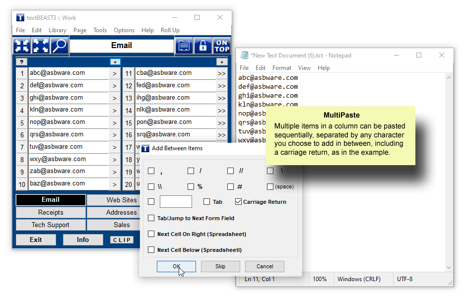 textBEAST Speedy Clipboard, Desktop Customization Software, Clipboard Software Screenshot