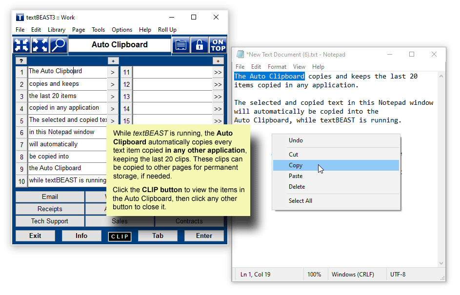 Desktop Customization Software, Clipboard Software Screenshot