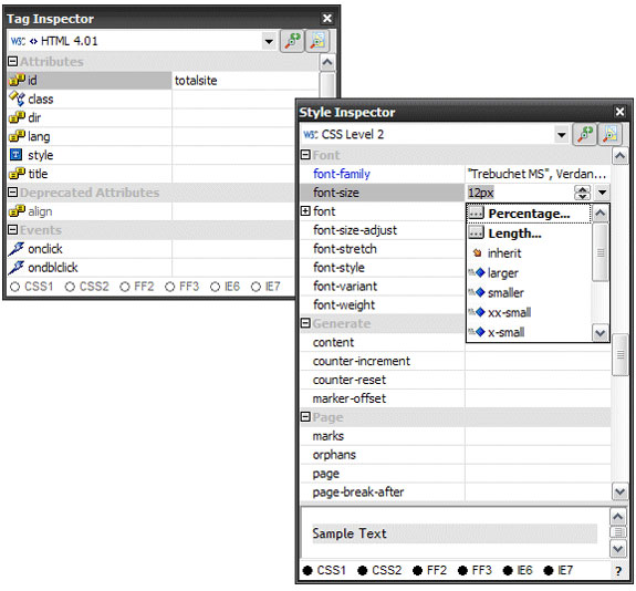 TopStyle 4, Code Editor Software Screenshot