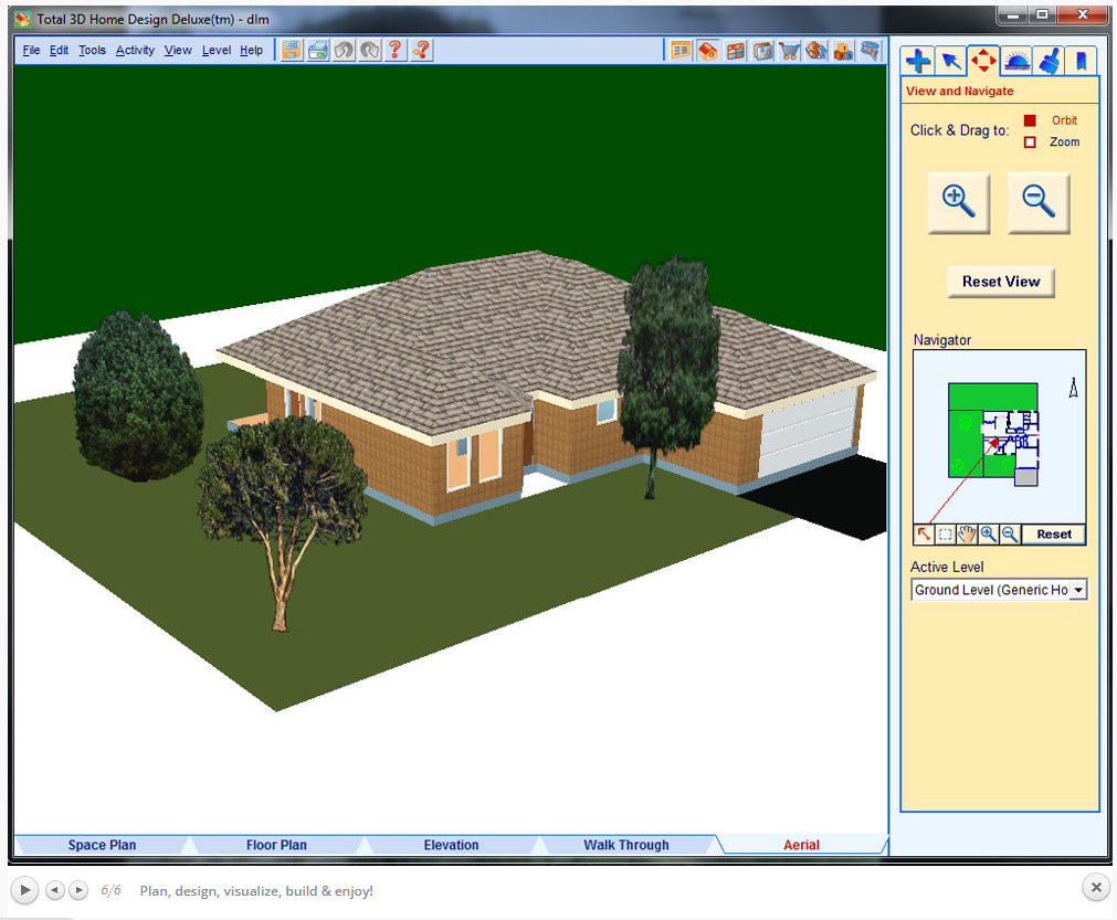 Total 3D Home Design Deluxe, Project Management Software Screenshot