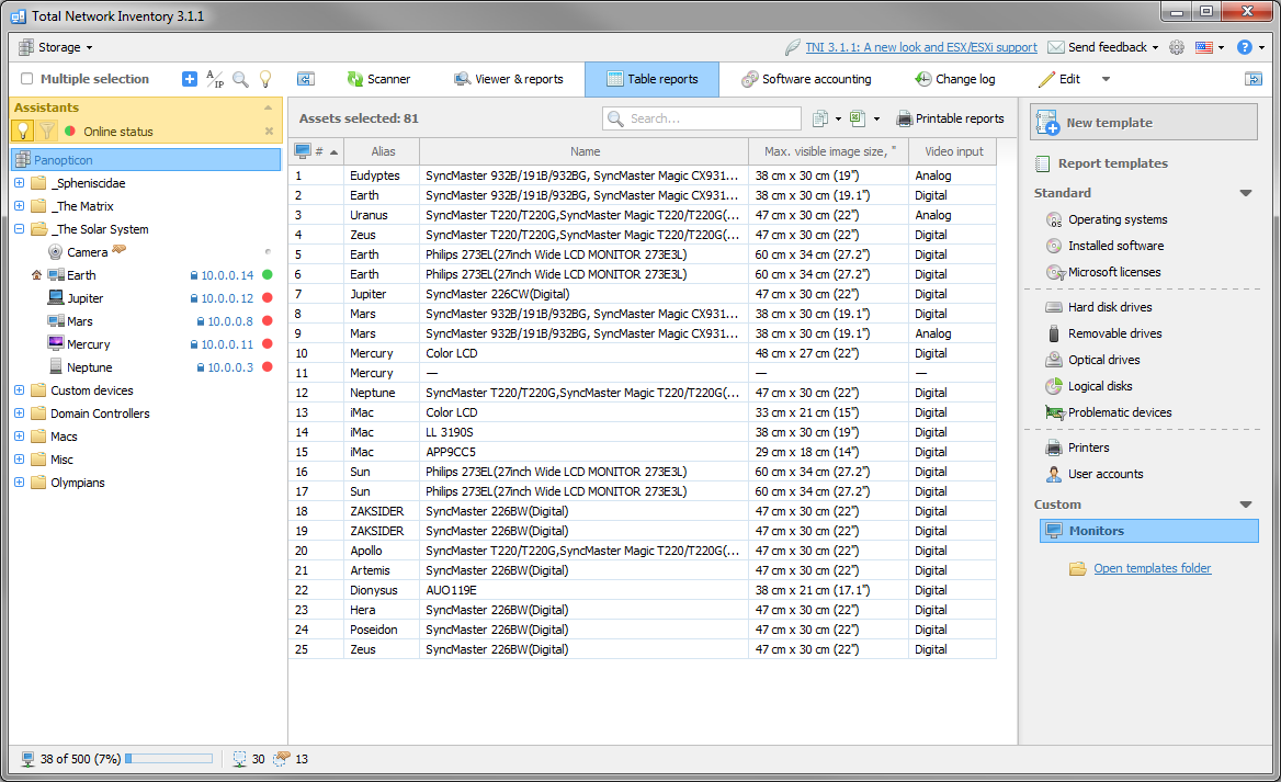 Total Network Inventory, Internet Software Screenshot