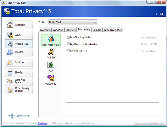 Privacy Software, Total Privacy Screenshot