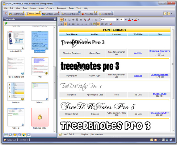 TreeDBNotes Pro, Hobby, Educational & Fun Software Screenshot